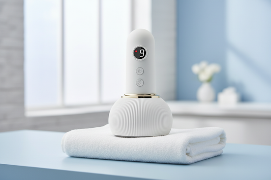 Premium clinical scalp massager product photography